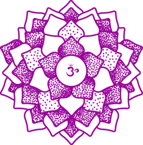 Abstract magenta circular shape with jagged edges on a black background, decorative graphic.